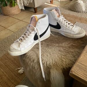 Nike White and Black High-Top Sneakers